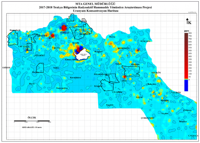 29-13 Trakya Bölgesi Radyoaktif Hammadde Aramaları Projesi Kapsamında Yapılmakta Olan Sondajlı Etüt Çalışmaları